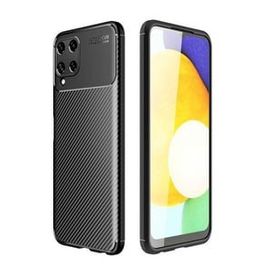 Teleplus Samsung Galaxy M32 4G Karbon Dokulu Silikon Lacivert Nano Ekran Koruyucu Kılıf
