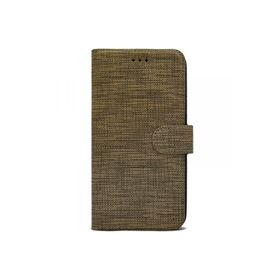 Teleplus Samsung Galaxy M32 4G Kumaş Spor Standlı Cüzdan Gold Kılıf