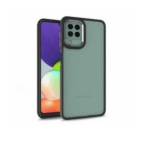 Teleplus Samsung Galaxy M32 4G Renkli Bumper Hybrid Flora Silikon Lacivert Kılıf