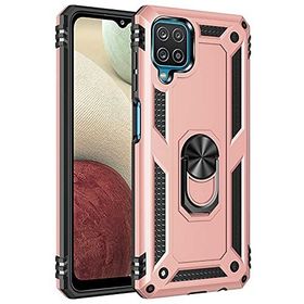 Teleplus Samsung Galaxy M32 4G Vega Yüzüklü Çift Katmanlı Tank Silikon Rose Gold Kılıf