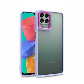 Teleplus Samsung Galaxy M33 Renkli Bumper Hybrid Flora Silikon Siyah Kılıf