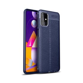 Teleplus Samsung Galaxy M51 Deri Dokulu Silikon Kırmızı Kılıf
