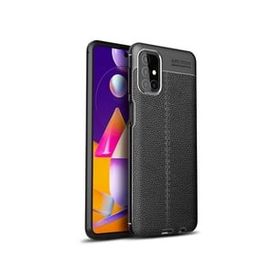 Teleplus Samsung Galaxy M51 Deri Dokulu Silikon Kırmızı Kılıf
