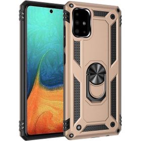 Teleplus Samsung Galaxy M51 Kılıf Vega Yüzüklü Standlı Tank Kapak Kırmızı + Nano Ekran Koruyucu