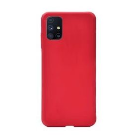 Teleplus Samsung Galaxy M51 Lüks Mat Silikon Kırmızı Nano Ekran Koruyucu Kamera Koruyucu Cep Telefonu Kılıfı
