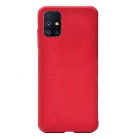 Teleplus Samsung Galaxy M51 Lüks Mat Silikon Kırmızı Nano Ekran Koruyucu Kamera Koruyucu Cep Telefonu Kılıfı