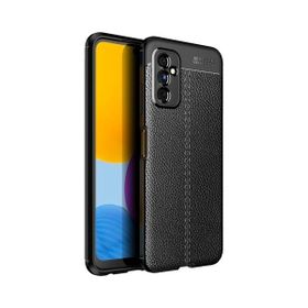 Teleplus Samsung Galaxy M52 5G Kamera Korumalı Deri Dokulu Silikon Siyah Kılıf