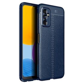 Teleplus Samsung Galaxy M52 5G Kamera Korumalı Deri Dokulu Silikon Siyah Kılıf