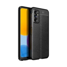 Teleplus Samsung Galaxy M52 5G Kamera Korumalı Deri Dokulu Silikon Siyah Kılıf