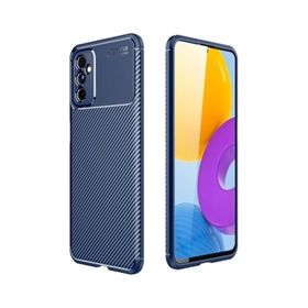 Teleplus Samsung Galaxy M52 5G Kamera Korumalı Negro Karbon Silikon Lacivert Nano Ekran Koruyucu Kılıf
