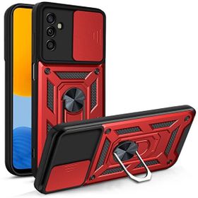 Teleplus Samsung Galaxy M52 5g Kamera Korumalı Yüzüklü Tank Pars Silikon Kırmızı Kılıf