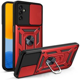 Teleplus Samsung Galaxy M52 5g Kamera Korumalı Yüzüklü Tank Pars Silikon Kırmızı Kılıf