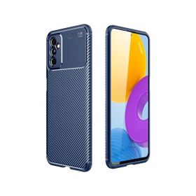 Teleplus Samsung Galaxy M52 5G Kılıf Kamera Korumalı Negro Karbon Silikon Lacivert + Tam Kapatan Ekran Koruyucu