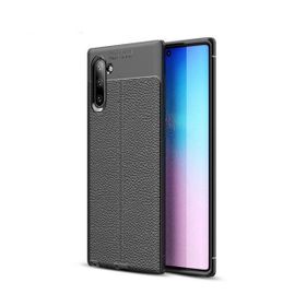 Teleplus Samsung Galaxy Note 10 Deri Dokulu Kırmızı Silikon Kılıf