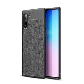 Teleplus Samsung Galaxy Note 10 Deri Dokulu Kırmızı Silikon Kılıf