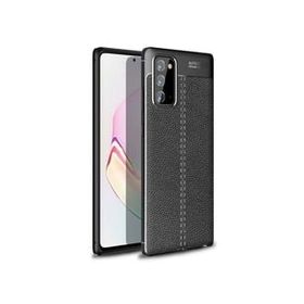 Teleplus Samsung Galaxy Note 20 Deri Dokulu Lacivert Silikon Cep Telefonu Kılıf