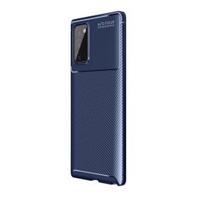 Teleplus Samsung Galaxy Note 20 Negro Karbon Lacivert Tam Kapatan Nano Ekran Koruyucu Silikon Cep Telefonu Kılıf