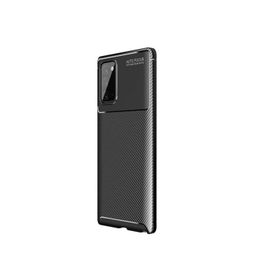 Teleplus Samsung Galaxy Note 20 Negro Karbon Lacivert Tam Kapatan Nano Ekran Koruyucu Silikon Cep Telefonu Kılıf