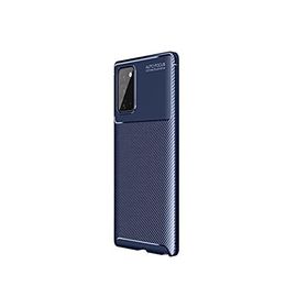 Teleplus Samsung Galaxy Note 20 Negro Karbon Lacivert Tam Kapatan Nano Ekran Koruyucu Silikon Cep Telefonu Kılıf