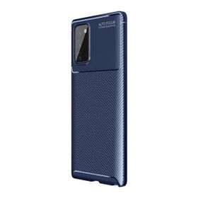 Teleplus Samsung Galaxy Note 20 Negro Karbon Lacivert Tam Kapatan Nano Ekran Koruyucu Silikon Cep Telefonu Kılıf
