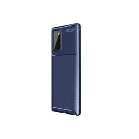 Teleplus Samsung Galaxy Note 20 Negro Karbon Lacivert Tam Kapatan Nano Ekran Koruyucu Silikon Cep Telefonu Kılıf