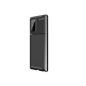 Teleplus Samsung Galaxy Note 20 Negro Karbon Siyah Silikon Cep Telefonu Kılıf