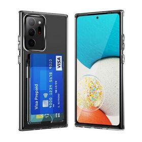Teleplus Samsung Galaxy Note 20 Ultra Ensa PC Sert Kartlıklı Silikon Şeffaf Kılıf