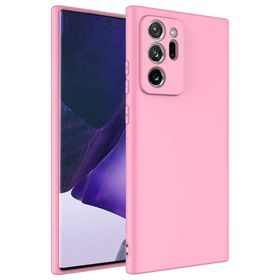 Teleplus Samsung Galaxy Note 20 Ultra Kamera Korumalı Mara Lansman Silikon Pembe Kılıf