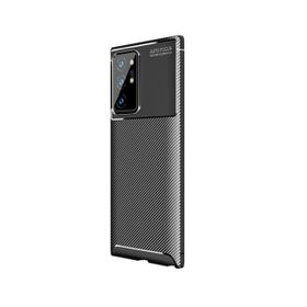 Teleplus Samsung Galaxy Note 20 Ultra Negro Karbon Dokulu Siyah Silikon Cep Telefonu Kılıf