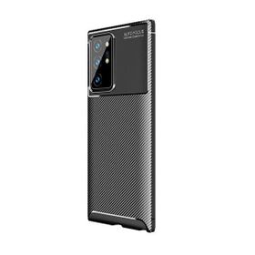 Teleplus Samsung Galaxy Note 20 Ultra Negro Karbon Dokulu Siyah Silikon Cep Telefonu Kılıf
