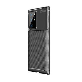 Teleplus Samsung Galaxy Note 20 Ultra Negro Karbon Dokulu Siyah Silikon Cep Telefonu Kılıf