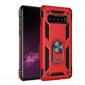 Teleplus Samsung Galaxy Note 8 Vega Yüzüklü Çift Katmanlı Tank Silikon Kırmızı Cep Telefonu Kılıfı