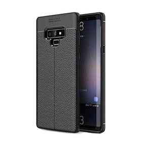 Teleplus Samsung Galaxy Note 9 Deri Dokulu Silikon Siyah Kılıf