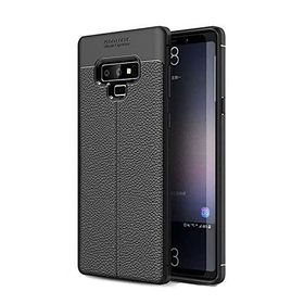 Teleplus Samsung Galaxy Note 9 Deri Dokulu Silikon Siyah Kılıf