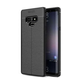 Teleplus Samsung Galaxy Note 9 Deri Dokulu Silikon Siyah Kılıf