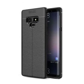 Teleplus Samsung Galaxy Note 9 Deri Dokulu Silikon Siyah Kılıf