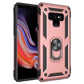 Teleplus Samsung Galaxy Note 9 Vega Yüzüklü Çift Katmanlı Tank Silikon Rose Gold Cep Telefonu Kılıfı