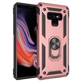 Teleplus Samsung Galaxy Note 9 Vega Yüzüklü Çift Katmanlı Tank Silikon Rose Gold Cep Telefonu Kılıfı