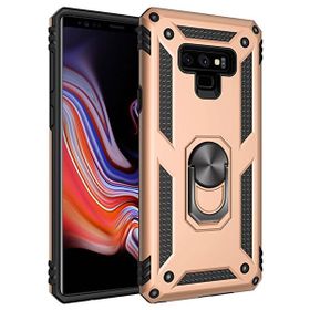 Teleplus Samsung Galaxy Note 9 Vega Yüzüklü Çift Katmanlı Tank Silikon Rose Gold Cep Telefonu Kılıfı