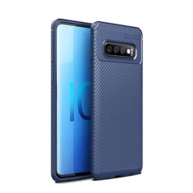Teleplus Samsung Galaxy S10 Kılıf Negro Karbon Silikon + Tam Yapışan Cam
