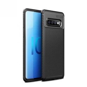 Teleplus Samsung Galaxy S10 Kılıf Negro Karbon Silikon + Tam Yapışan Cam