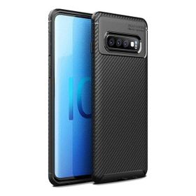 Teleplus Samsung Galaxy S10 Negro Karbon Silikon Siyah Kılıf