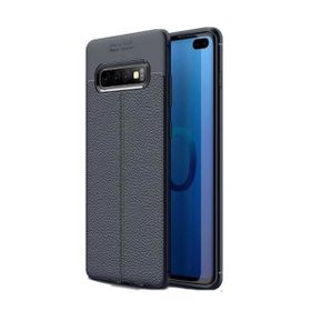 Teleplus Samsung Galaxy S10 Plus Deri Dokulu Siyah Silikon Kılıf