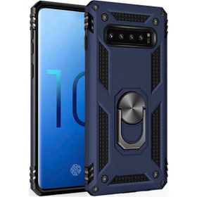 Teleplus Samsung Galaxy S10 Vega Yüzüklü Tank Kapak Lacivert Kılıf