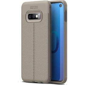 Teleplus Samsung Galaxy S10E Deri Dokulu Gri Silikon Kılıf