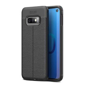 Teleplus Samsung Galaxy S10E Deri Dokulu Gri Silikon Kılıf
