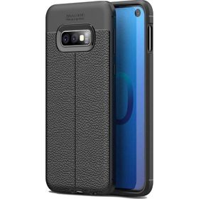 Teleplus Samsung Galaxy S10E Deri Dokulu Gri Silikon Kılıf