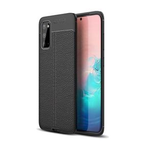 Teleplus Samsung Galaxy S20 Plus Deri Dokulu Kırmızı Silikon Kılıf