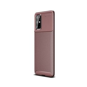 Teleplus Samsung Galaxy S20 Plus Negro Karbon Silikon Kahverengi Kılıf