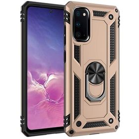 Teleplus Samsung Galaxy S20 Ultra Vega Yüzüklü Standlı Siyah Tank Kapak Kılıf